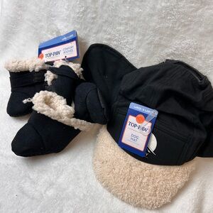 Lots of two top paw Furry expedition, black hat with matching for booties